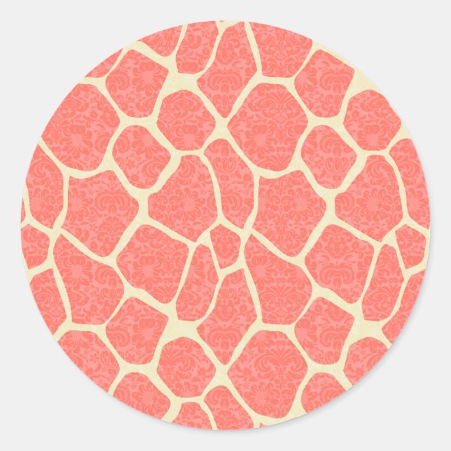 Adesivo Redondo Damasco romântico elegante (Frente)