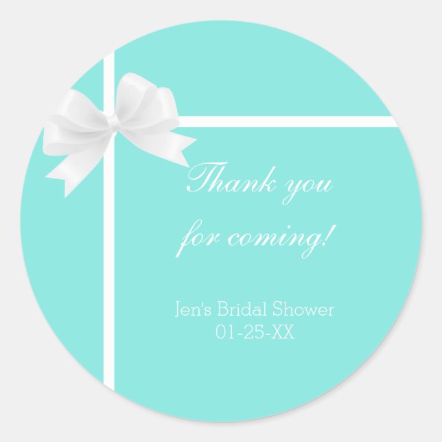 Adesivo Redondo Damasco Turquesa Azul Diamante e Arco Favor Modern (Frente)