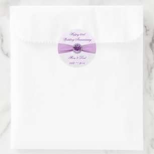 Adesivo Redondo Damask 33rd Wedding Anniversário Round Sticker