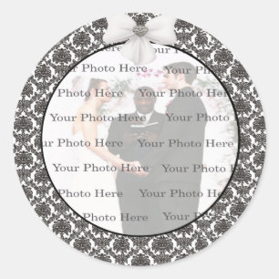 Adesivo Redondo Damask Elegance Wedings Round Stickers