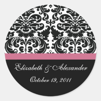 Adesivo Redondo Damask Honeysuckle Chá de panela Rosa Sticker