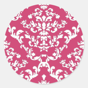 Adesivo Redondo Damask Rosa Nº 3 @ VictoriaShaylee
