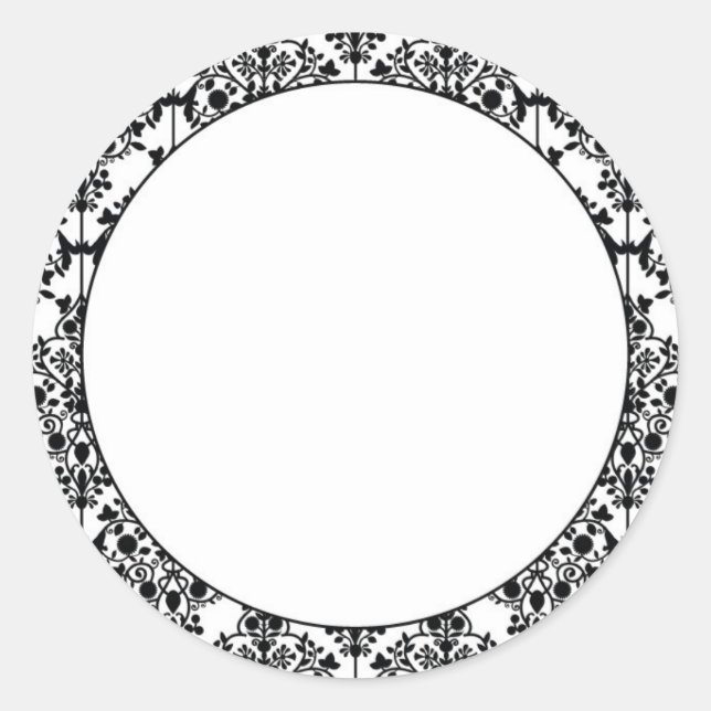 Adesivo Redondo Damask Sticker (Frente)