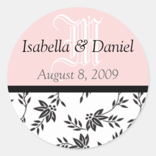 Adesivo Redondo Damask Stickers Monogramas Oferece selos