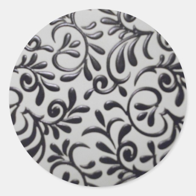Adesivo Redondo Damask Swirl Round Sticker (Frente)