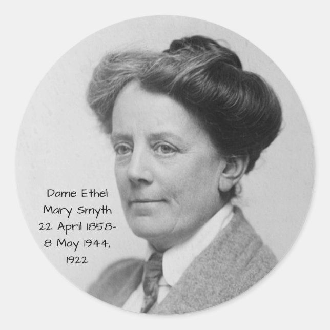 Adesivo Redondo Dame Ethel Mary Smyth, 1922 (Frente)
