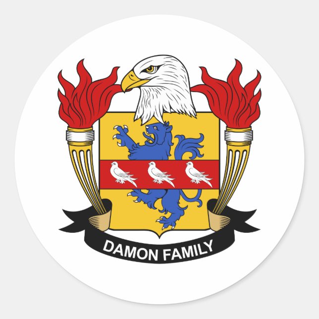 Adesivo Redondo Damon Family Crest (Frente)