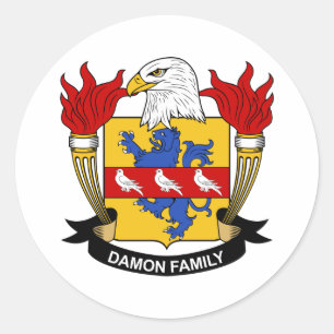Adesivo Redondo Damon Family Crest