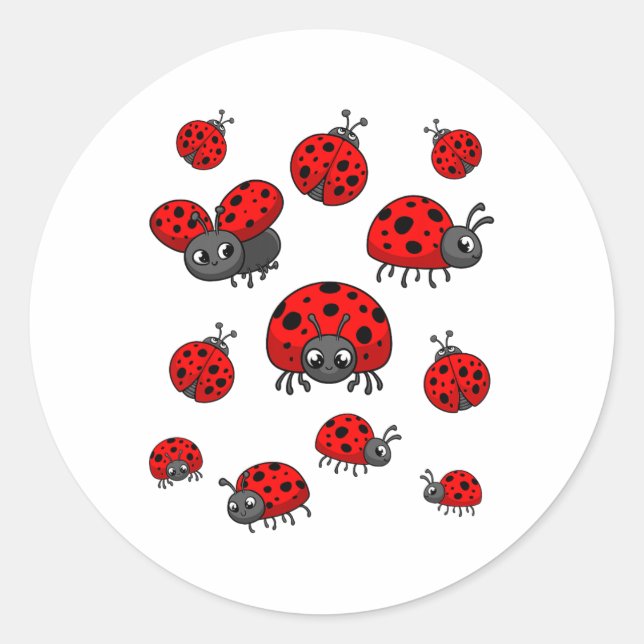 Adesivo Redondo Damybugs Art Para Garotinha Menino Criança Toddler (Frente)