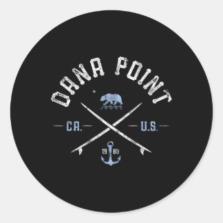 Adesivo Redondo Dana Point California Surfing Viagem
