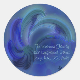 Adesivo Redondo Dança da Abstrato dos golfinhos