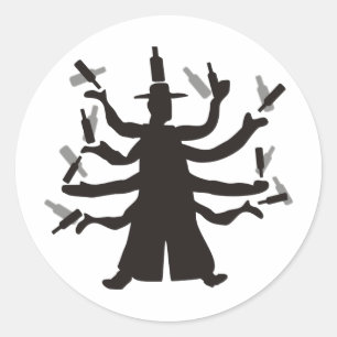 Adesivo Redondo Dança da garrafa de Hassidic