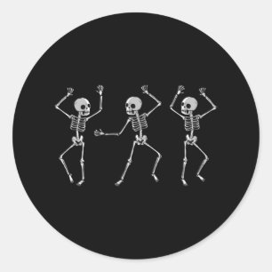 Adesivo Redondo Dança de esqueleto