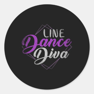 Adesivo Redondo Dança de linha Diva