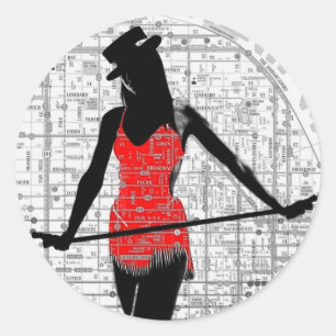 Adesivo Redondo Dança de Papel SF