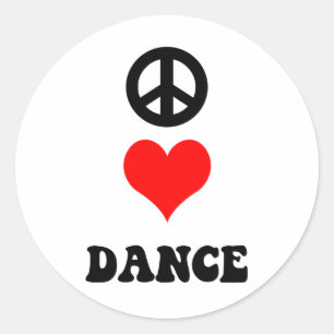 Adesivo Redondo Dança do amor da paz