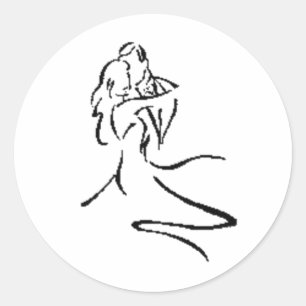 Adesivo Redondo Dança do casal do vintage