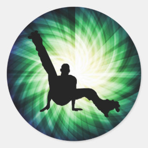 Adesivo Redondo Dança do skate de rolo