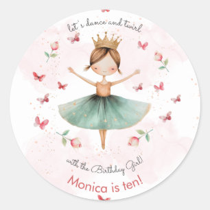 Adesivo Redondo Dança e balé de bailarina giratória