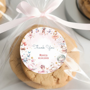 Adesivo Redondo Dança e balé de bailarina giratória