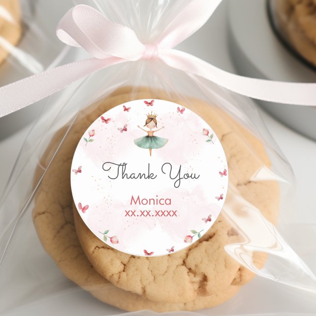 Adesivo Redondo Dança e balé de bailarina giratória (Criador carregado)