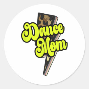 Adesivo Redondo Dança Mãe Leopard Bolt Thunder Vintage Sports Danc