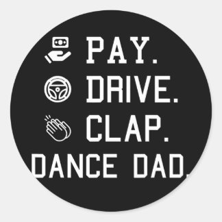 Adesivo Redondo Dança Pai Pay Drive Clap Padre Dançando