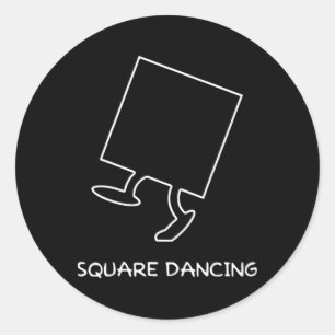 Adesivo Redondo Dança Quadrada Entusiasta Funny Square