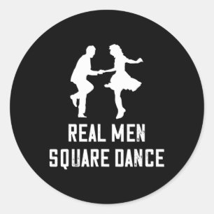 Adesivo Redondo Dança Real Homens Quadrados Dançando Quadrado
