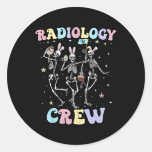 Adesivo Redondo Dança Skeleton Radiologia Páscoa Dia da Tripulação