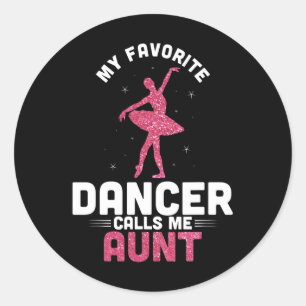 Adesivo Redondo Dança Tia Cute Dançando Minhas Chamadas de Dançari