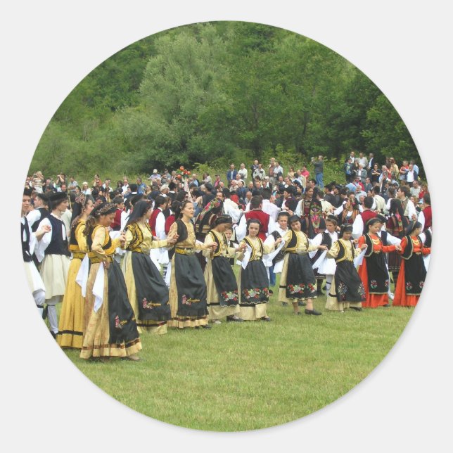 Adesivo Redondo Dança tradicional grega (Frente)