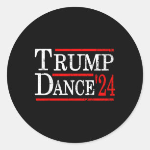 Adesivo Redondo Dança Trump 2024 Trump Vance Divertido Republicano