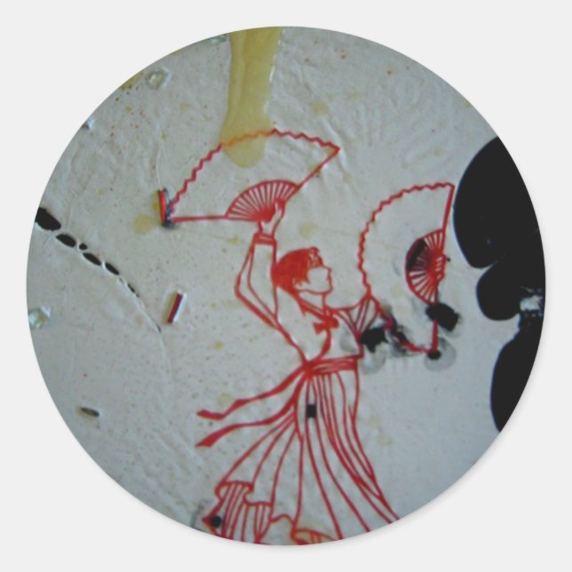 Adesivo Redondo "Dançador do ventilador 2" (Frente)