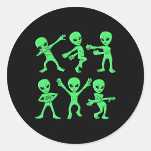 Adesivo Redondo Dançando Aliens Dançando Desafio Meninas Crianças