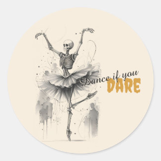 Adesivo Redondo Dançando esqueletos Hallowe'en Dance Stickers