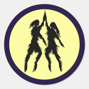 Adesivo Redondo Dançando Formas Arte Estranha