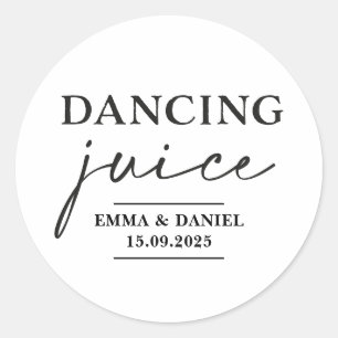Adesivo Redondo Dançando Juice Weding Favor Stickers