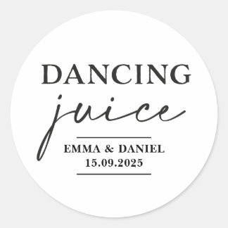 Adesivo Redondo Dançando Juice Weding Favor Stickers