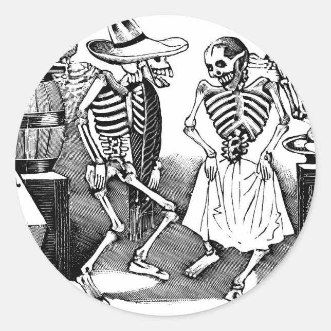 Adesivo Redondo "Dançando o Jarabe no outro mundo" (Frente)