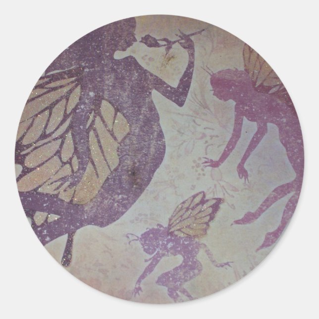 Adesivo Redondo Dançar com fadas (Frente)