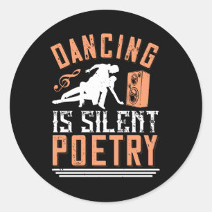 Adesivo Redondo Dançar - Dançar É Poesia Silenciosa