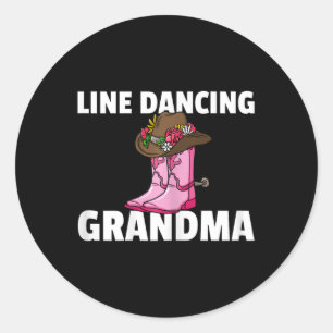 Adesivo Redondo Dançarina de dança de música country da Line Dance
