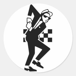 Adesivo Redondo Dançarina de SKA