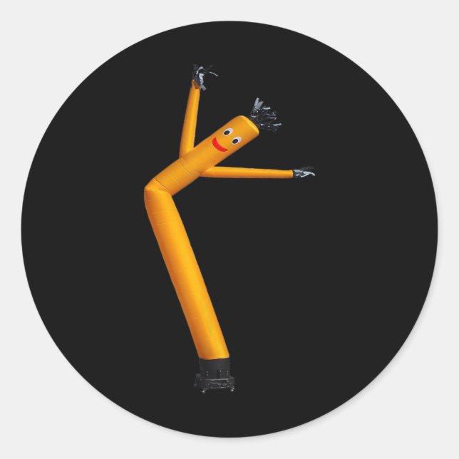 Adesivo Redondo Dançarino de Ar Divertido Dançando Presente Wavin  (Frente)