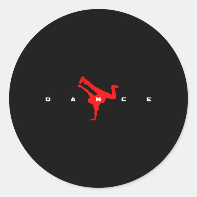 Adesivo Redondo Dançarino de dança (Frente)