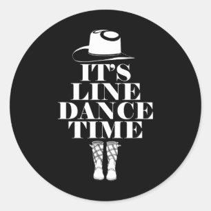 Adesivo Redondo Dançarino de dança de linha dançarino de música co