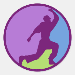 Adesivo Redondo Dançarino de Hip Hop