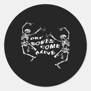 Adesivo Redondo Dançarino Ossos Secos Vêm Vivos Da Bíblia