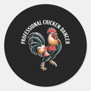 Adesivo Redondo Dançarino Profissional de Frango Humor de Criador